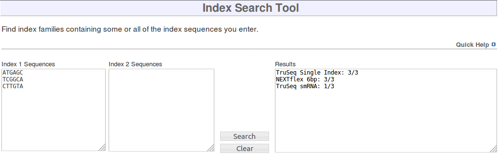 Index Search tool